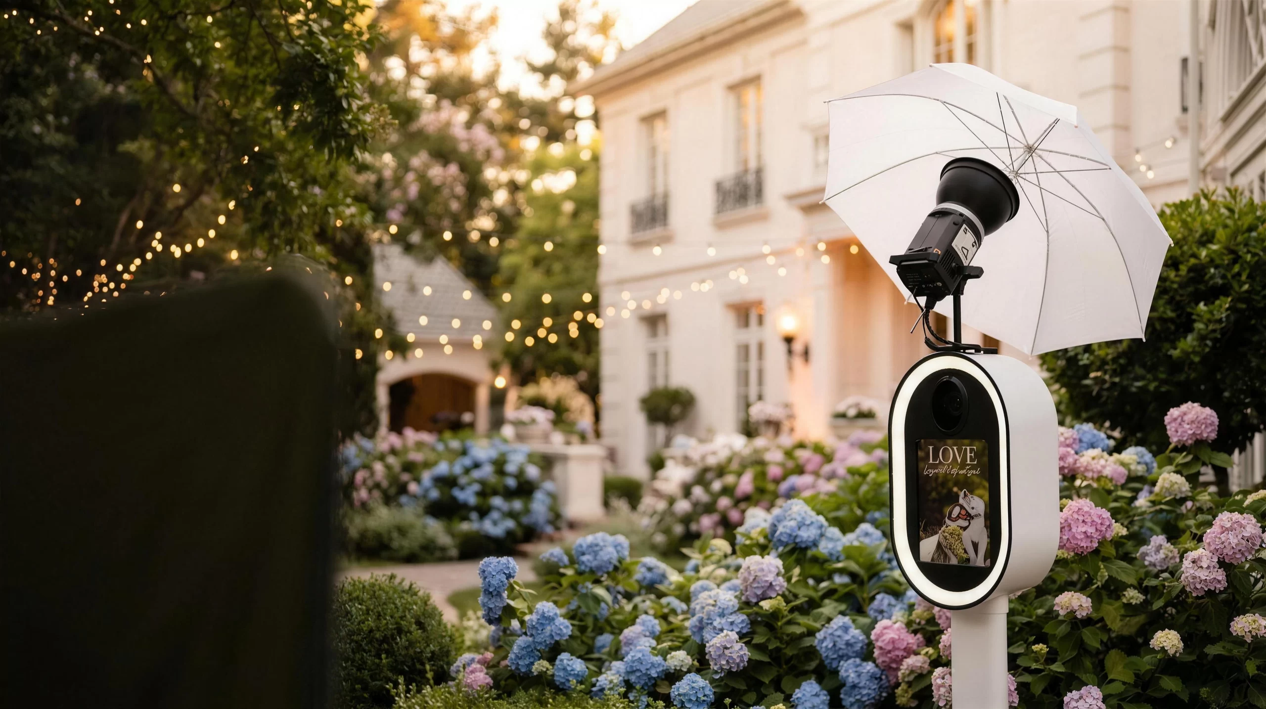 Photobooth premium avec appareil reflex professionnel dans un domaine breton du Morbihan